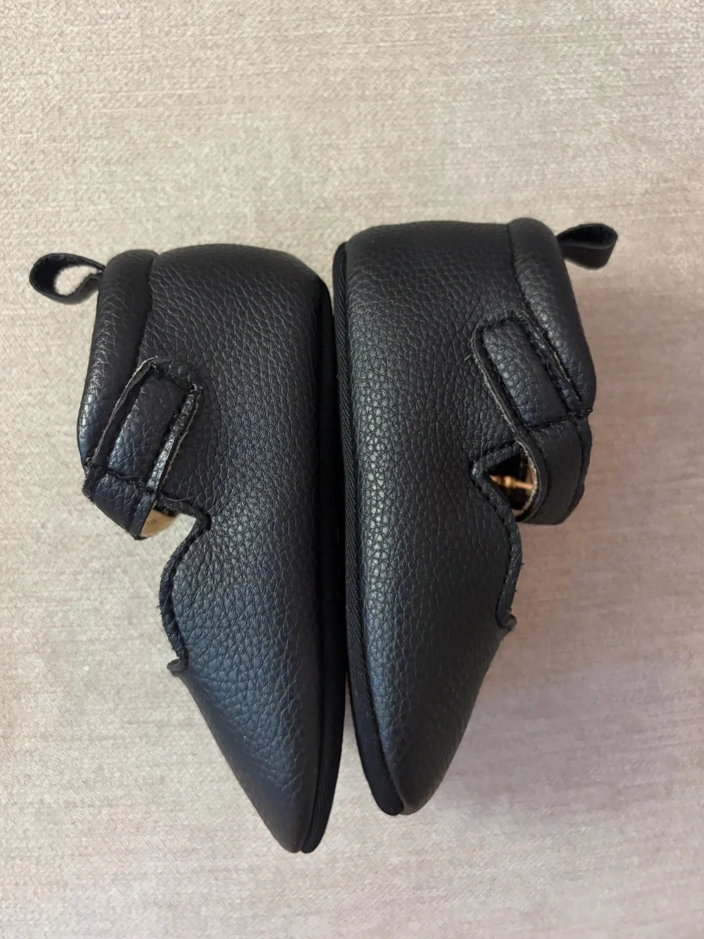 Lucky Brand Black Mary Jane Baby Shoes with Gold Buckle
